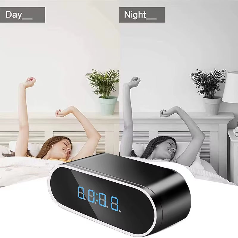 Full HD 1080P Alarm Clock Mini Camera Wireless Wifi Control IR Night Vision View DVR Camcorder Home Surveillance Monitor Video